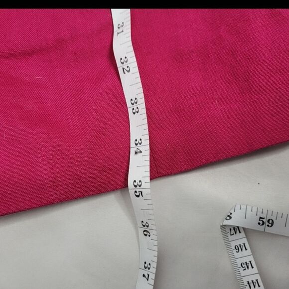 VINTAGE 90s dress linen magenta‎ pink criss-cross back S - Picture 12 of 12